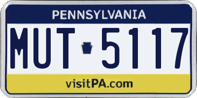 PA license plate MUT5117