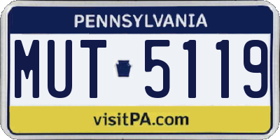 PA license plate MUT5119
