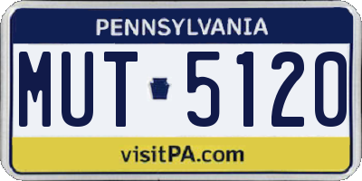 PA license plate MUT5120