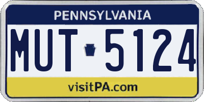 PA license plate MUT5124