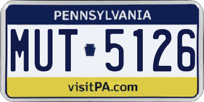 PA license plate MUT5126