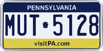 PA license plate MUT5128