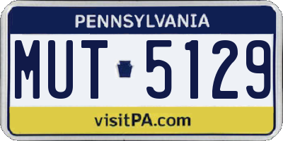 PA license plate MUT5129