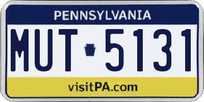 PA license plate MUT5131