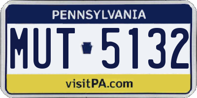 PA license plate MUT5132