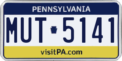 PA license plate MUT5141