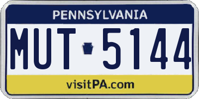 PA license plate MUT5144