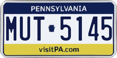 PA license plate MUT5145