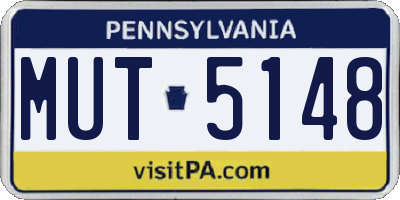 PA license plate MUT5148