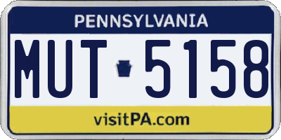 PA license plate MUT5158