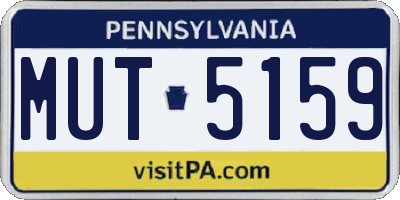 PA license plate MUT5159