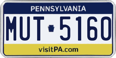 PA license plate MUT5160