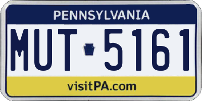 PA license plate MUT5161