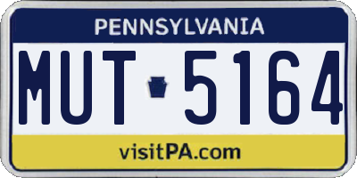 PA license plate MUT5164