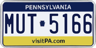 PA license plate MUT5166