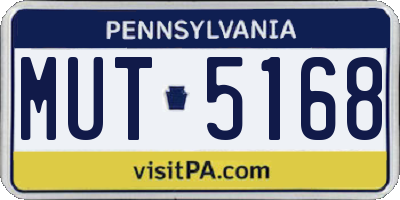 PA license plate MUT5168