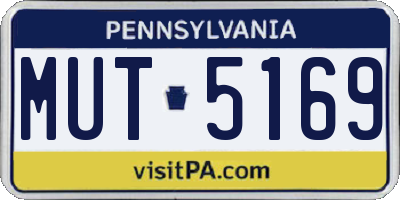 PA license plate MUT5169