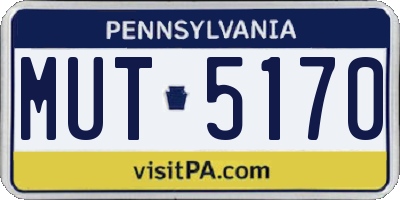 PA license plate MUT5170