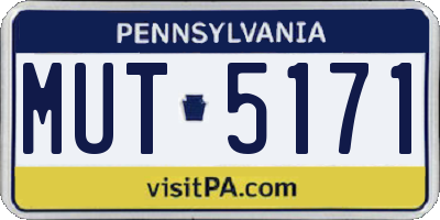 PA license plate MUT5171