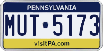 PA license plate MUT5173