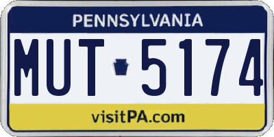 PA license plate MUT5174