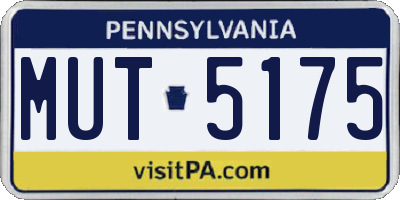 PA license plate MUT5175