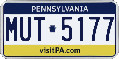 PA license plate MUT5177