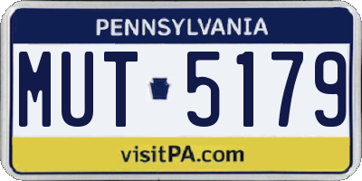 PA license plate MUT5179