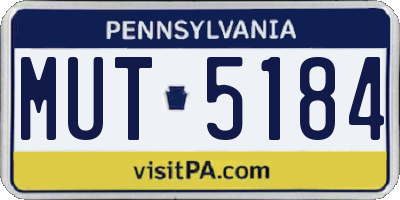 PA license plate MUT5184