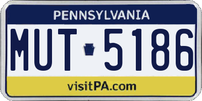 PA license plate MUT5186