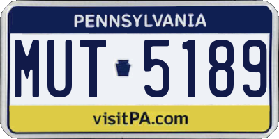 PA license plate MUT5189