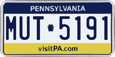 PA license plate MUT5191