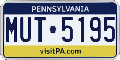 PA license plate MUT5195