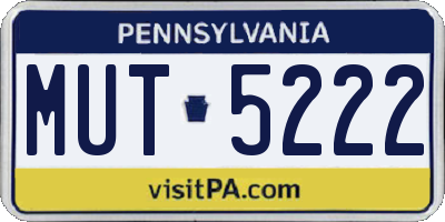 PA license plate MUT5222