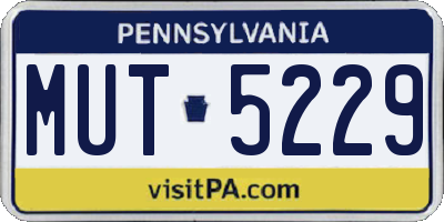 PA license plate MUT5229