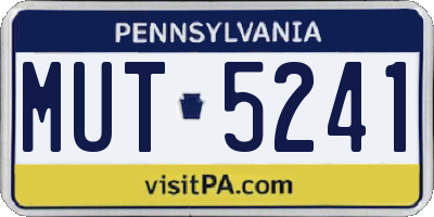 PA license plate MUT5241