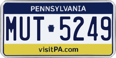 PA license plate MUT5249
