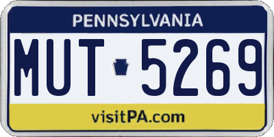 PA license plate MUT5269