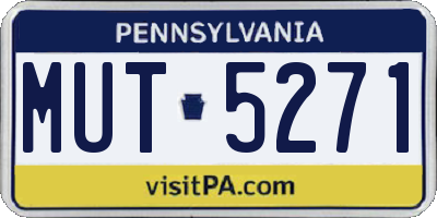 PA license plate MUT5271