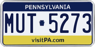 PA license plate MUT5273