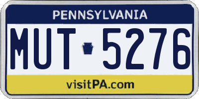 PA license plate MUT5276
