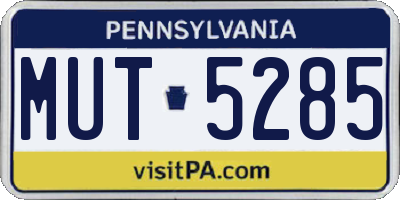 PA license plate MUT5285