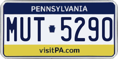 PA license plate MUT5290