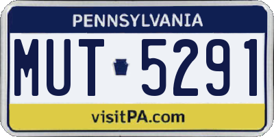 PA license plate MUT5291