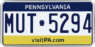 PA license plate MUT5294