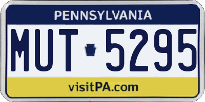 PA license plate MUT5295