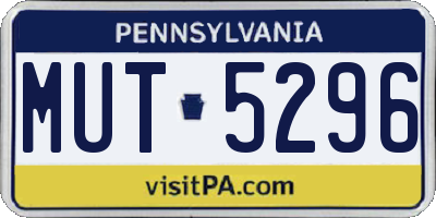 PA license plate MUT5296