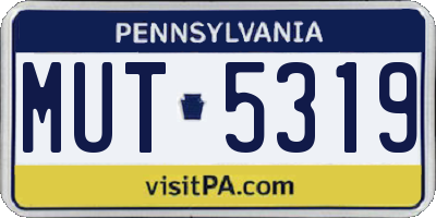 PA license plate MUT5319
