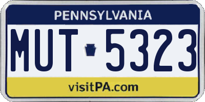 PA license plate MUT5323