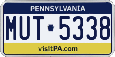 PA license plate MUT5338